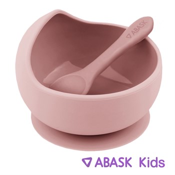 СИЛИКОНОВАЯ ТАРЕЛКА С ЛОЖКОЙ ABASK Kids, цвет сахарная вата 78703 - фото 5038