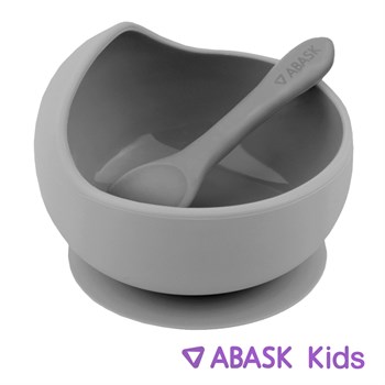 СИЛИКОНОВАЯ ТАРЕЛКА С ЛОЖКОЙ ABASK Kids, цвет чиа пудинг 78707 - фото 5042