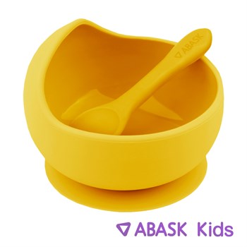 СИЛИКОНОВАЯ ТАРЕЛКА С ЛОЖКОЙ ABASK Kids, цвет манго 78697 - фото 5074