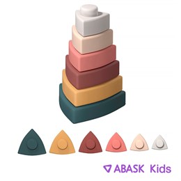 СИЛИКОНОВАЯ ТРЕУГОЛЬНАЯ ПИРАМИДКА ABASK Kids, цвет яркий 78671